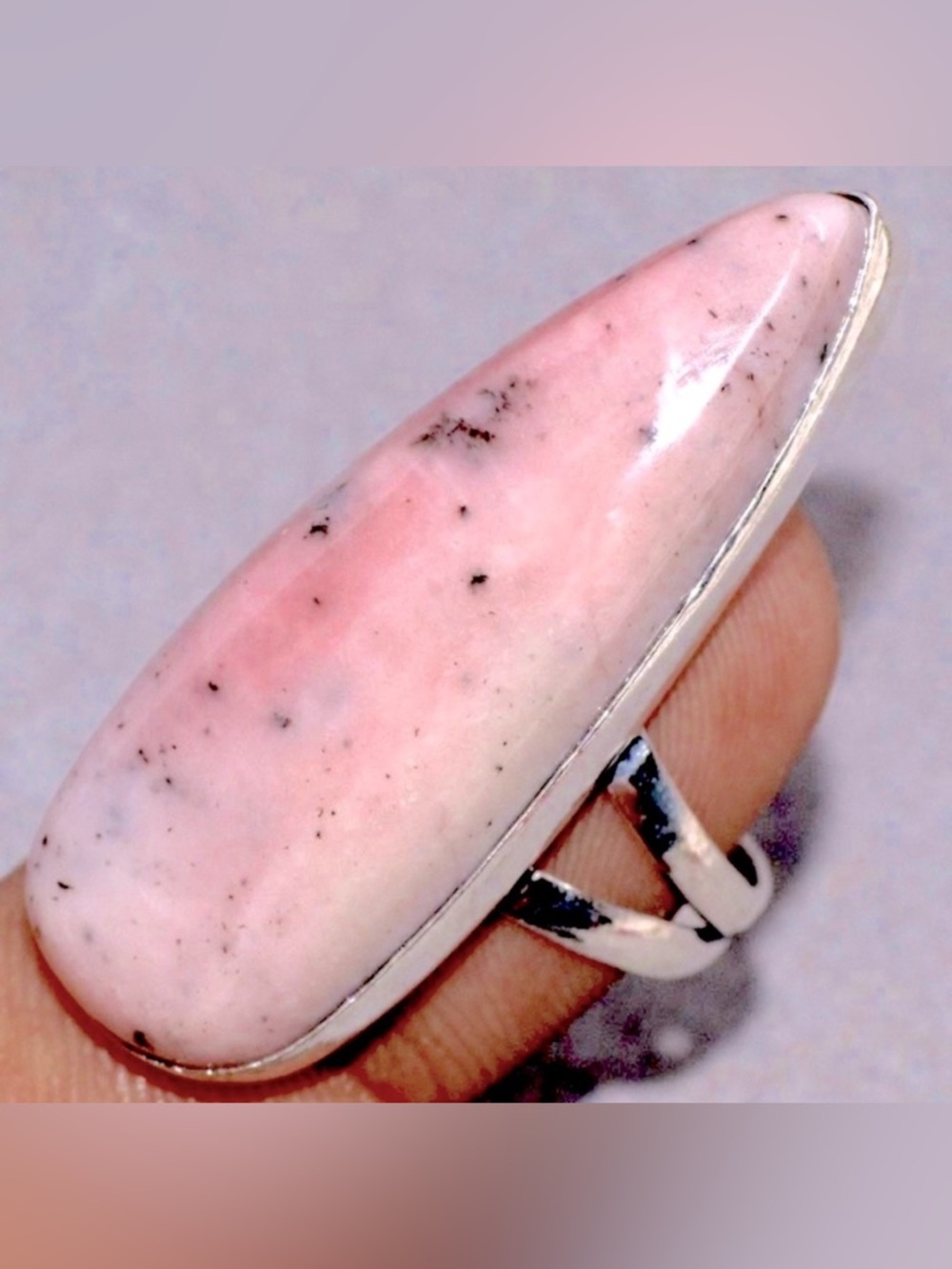 Pink Peruvian Opal Ring